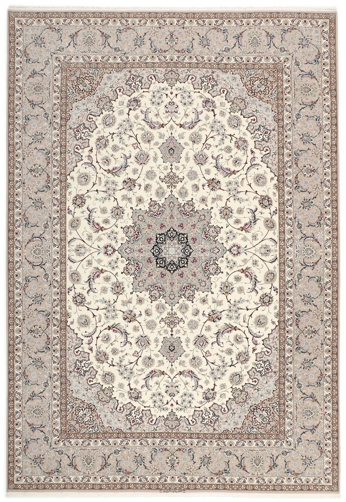 Isfahan Tappeto 370x260 (Iran) Annodato A Mano