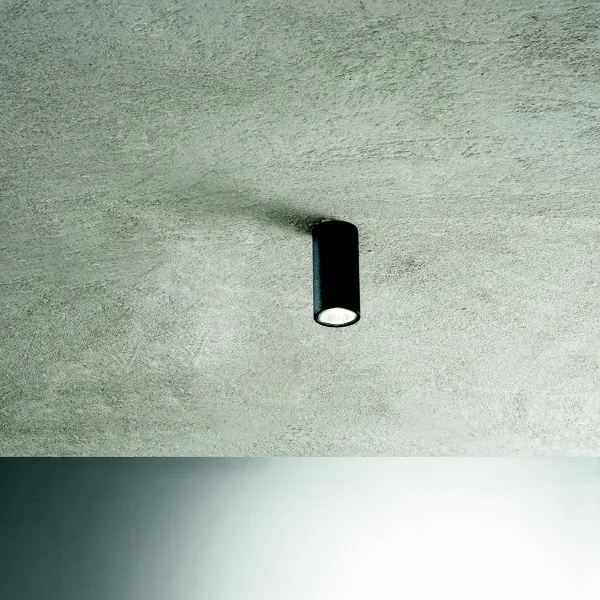 Lampada faretto da interno FILO in alluminio verniciato 6x12 cm Nero