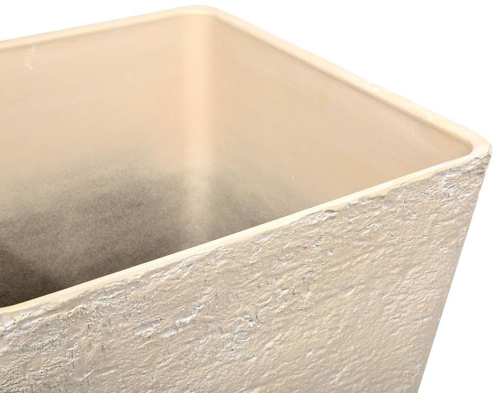 Set di 2 vasi quadrati per interno ed esterno beige 49 x 49 x 53 cm DELOS Beliani