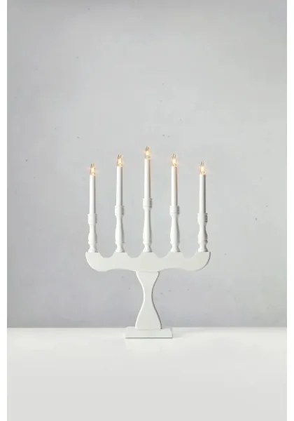 Markslöjd 706278 - Candeliere natalizio SVANEHOLM 5xE10/3W/230V pino/bianco