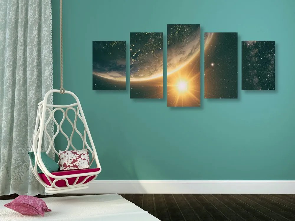 Quadri 5 pezzi – Vista dallo spazio