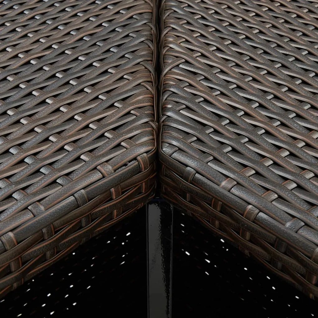 Tavolo da bar ad angolo marrone 100x50x105 cm in polyrattan
