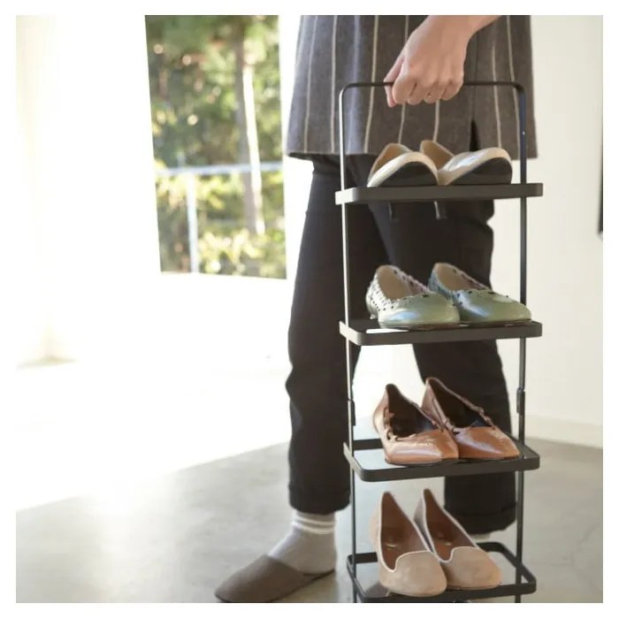 Scarpiera alta nera in metallo Tower Shoe Rack - YAMAZAKI