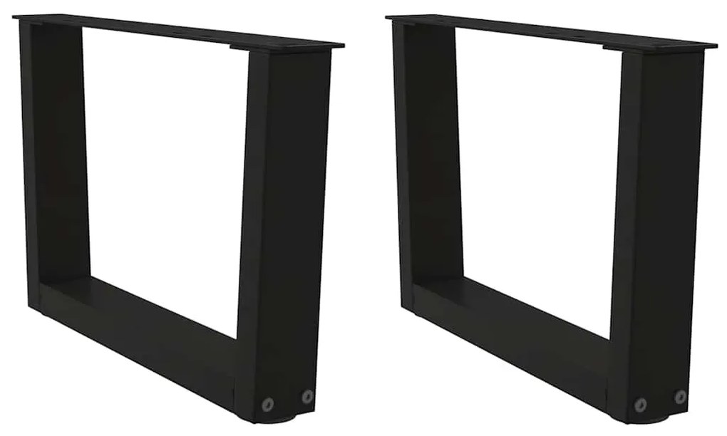 Gambe Per Tavolo Da Pranzo A V 2 Pz Nero 50x(30-31,3)cm Acciaio /
