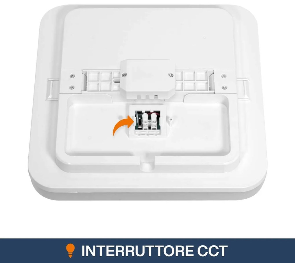 Plafoniera LED 24W IP65 Quadrata 28x28cm CCT Bianco Variabile