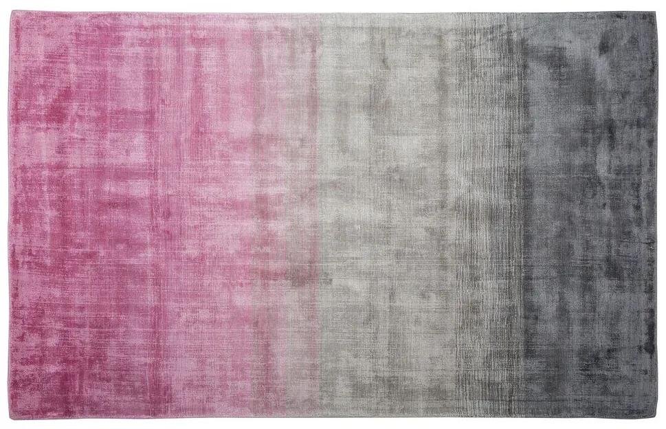 Tappeto a pelo corto grigio-rosa 140 x 200 cm ERCIS Beliani