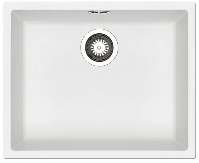 Lavello sottotop 1 vasca in fibra di vetro bianco PYRAMIS Mistral L 40 x L 50 cm