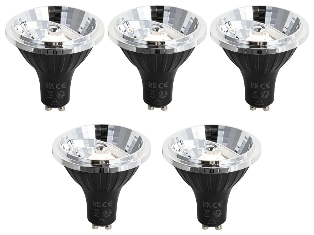 Set di 5 lampadine LED GU10 dimmerabili a 3 livelli 70mm 6,5W 600lm 2700K