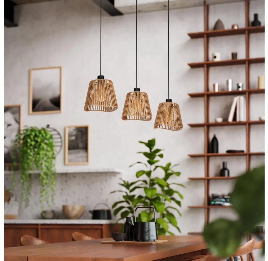 Eglo 44073 - Lampadario a sospensione con filo LAVISTER 3xE27/60W/230V marrone