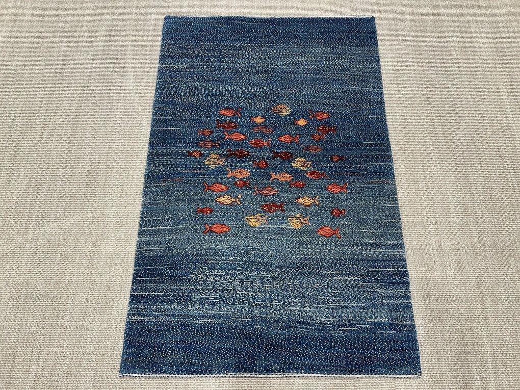 Loribaft Tappeto 150x100 Blu (Iran) Annodato A Mano