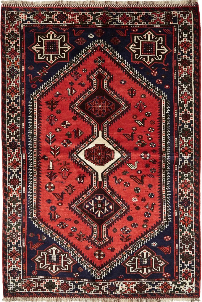 Shiraz Tappeto persiano 230x160 Rosso (Iran) Annodato A Mano