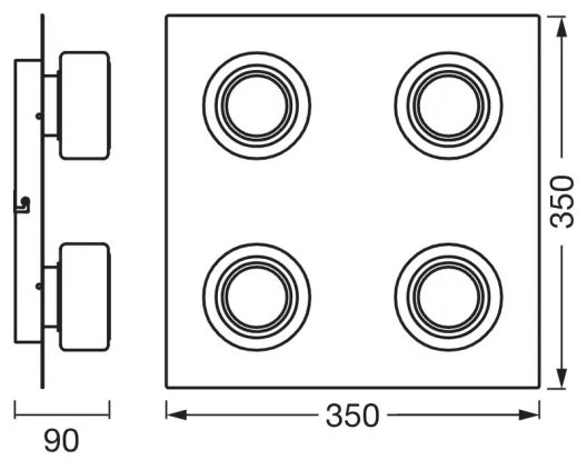 Ledvance -Plafoniera LED da bagno ORBIS FLAME 4xLED/5,5W/230V IP44 cromo