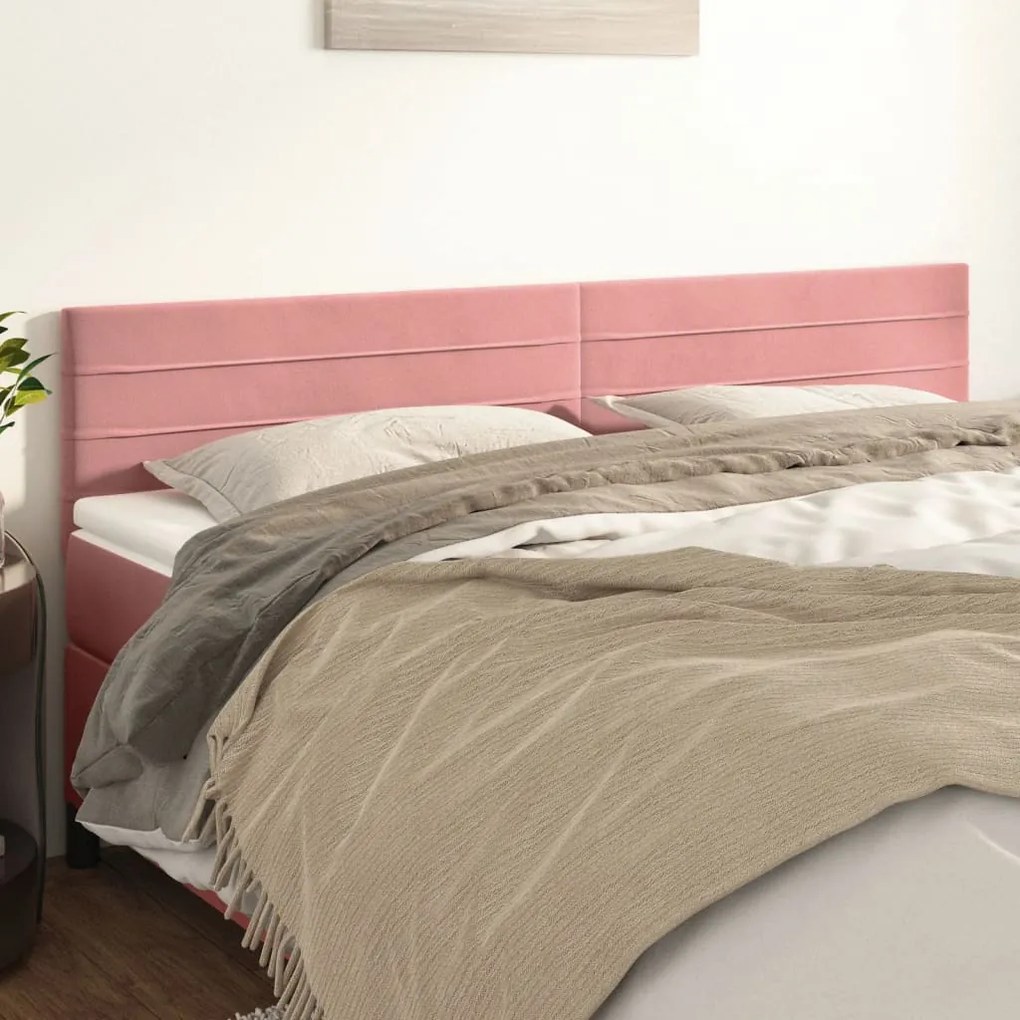 Testiere 2 Pz Rosa 100x5x78/88 Cm İn Velluto /