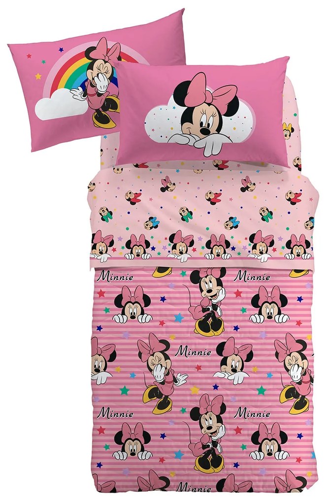 Copriletto Trapuntato Singolo Minnie rainbow Disney, in