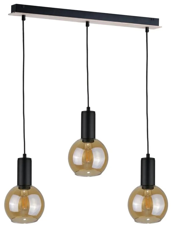 Lampadario a sospensione con filo JANTAR WOOD 3xE27/60W/230V