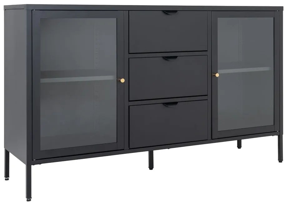 Cassettiera in metallo nero 140x85 cm Dalby - House Nordic