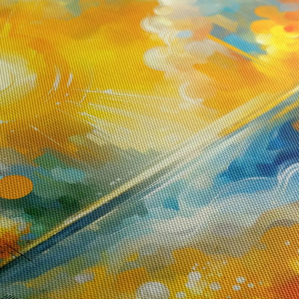Quadro su tela – Campi di fiori e superficie d’acqua lucente