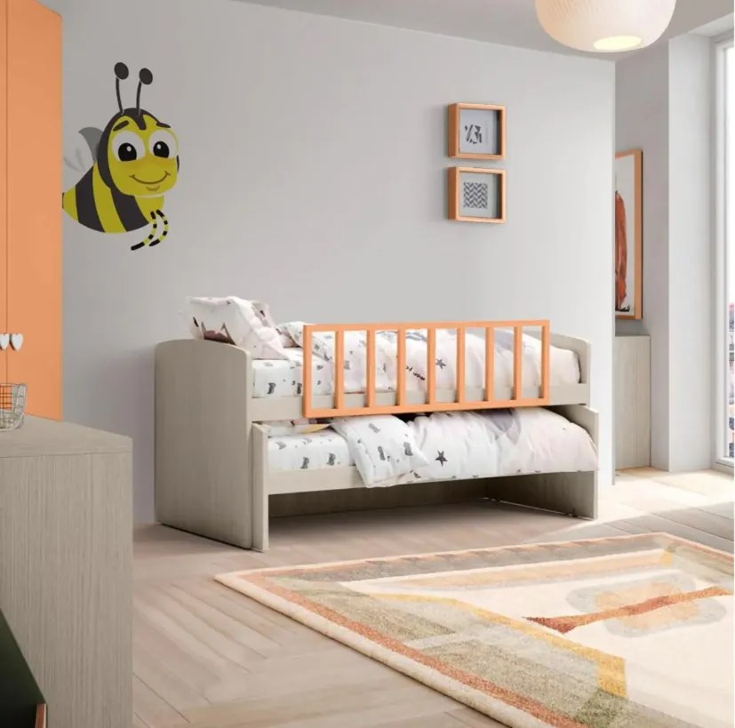 Divano letto Emma linea Fly finitura Cenere Wood o Nuvola Frassino