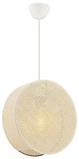 Lampadario a sospensione su cavo BIG DRUM 1xE27/60W/230V crema