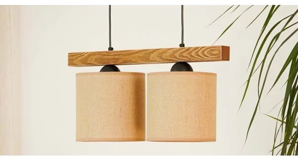 Brilagi - Lampadario a sospensione con filo FOREST 2xE27/15W/230V pino/marrone/nero