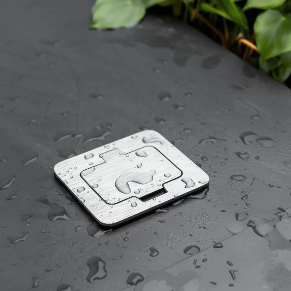 Brilagi - Presa a pavimento da incasso per esterni IP55 cromato opaco rettangolare