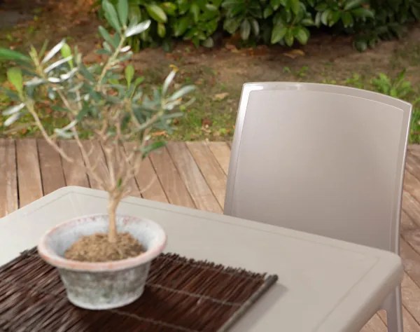 Sedia da giardino o cucina in polipropilene impilabile - Set 2 FEBE Tortora