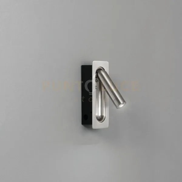 Applique a parete led ad incasso defoe orientabile nickel 3w 300lm ...