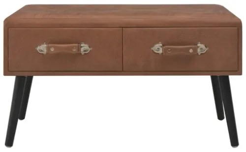 Tavolino da Caffè Marrone Scuro 80x40x46 cm in Similpelle