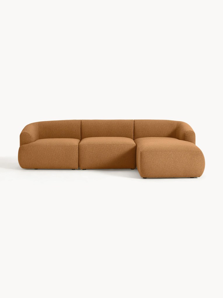 Divano angolare XL componibile 4 posti in bouclé Sofia