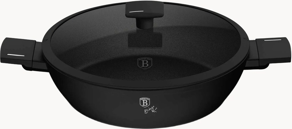 Pentola bassa con rivestimento antiaderente e coperchio Matte Black
