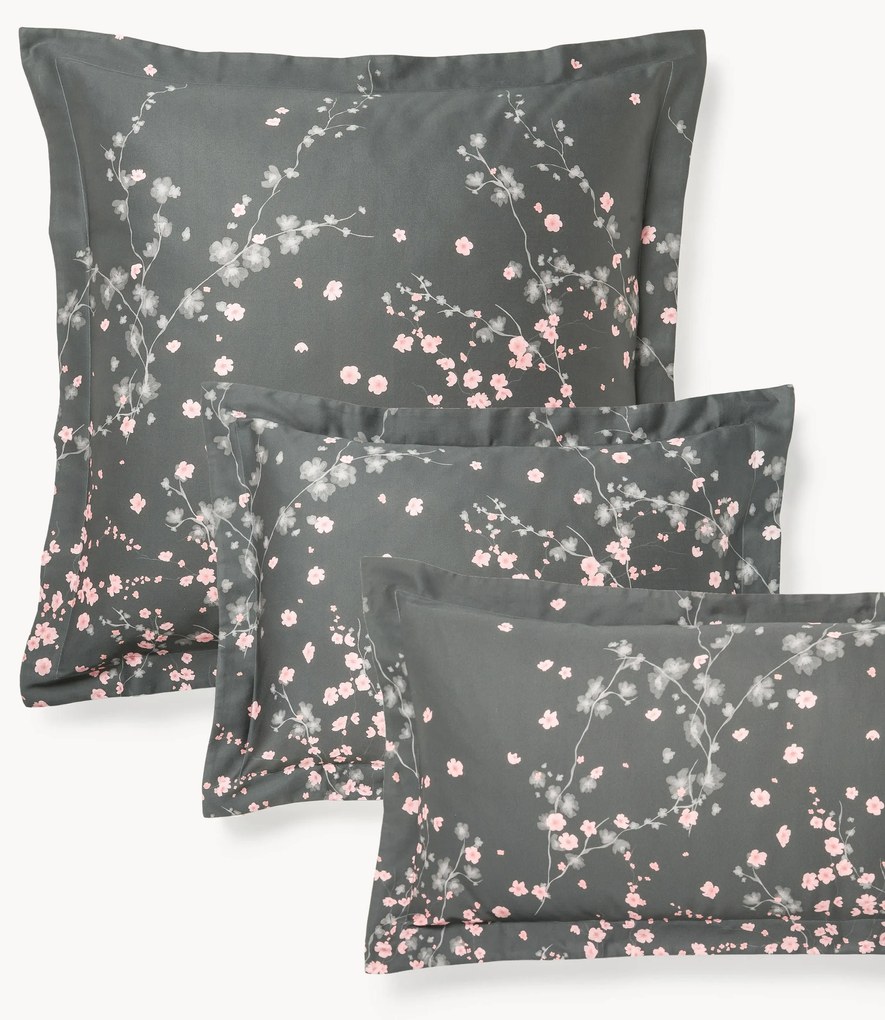 Federa in raso di cotone con stampa floreale Sakura