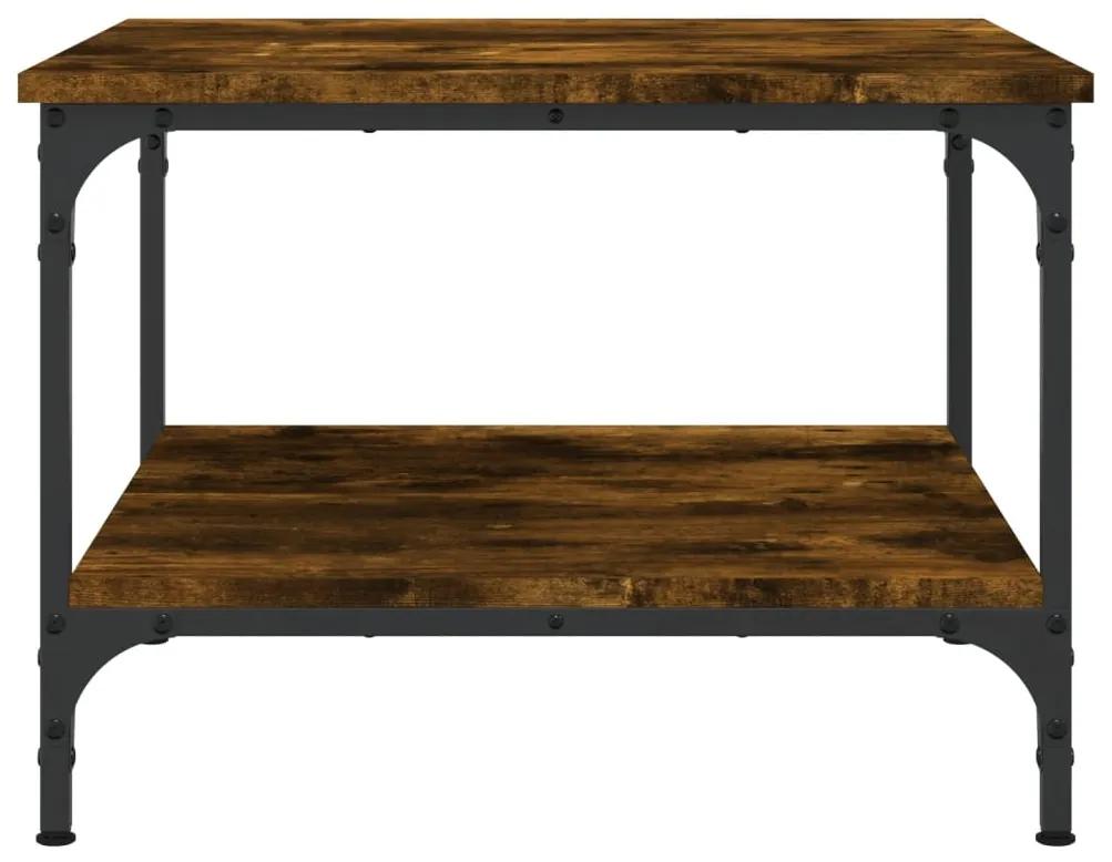 Tavolino da salotto rovere fumo 55x55x40cm in legno multistrato