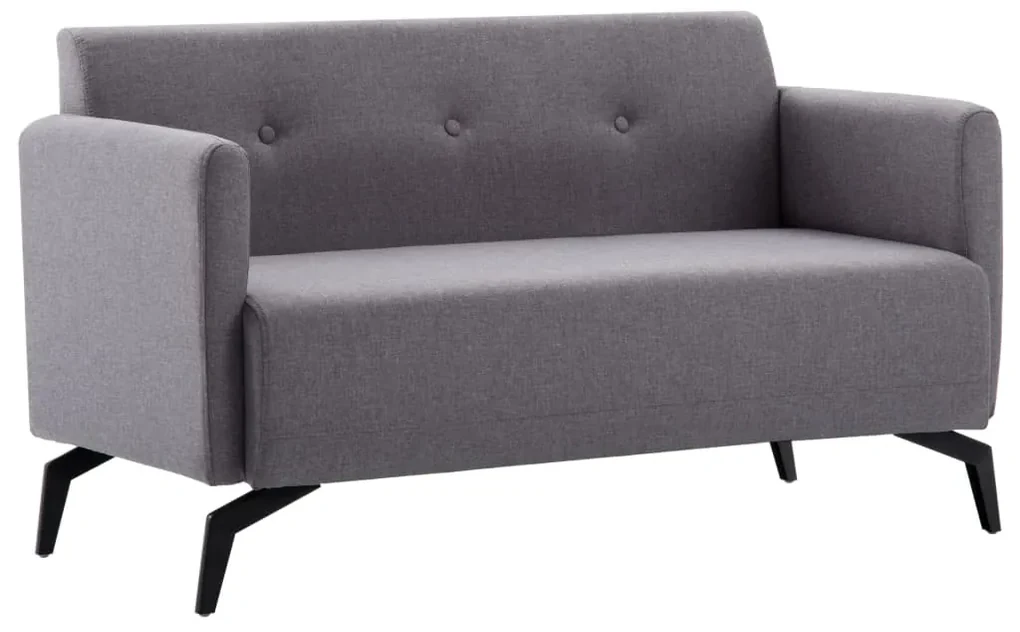 Divano a 2 posti rivestito in tessuto 115x60x67cm grigio chiaro