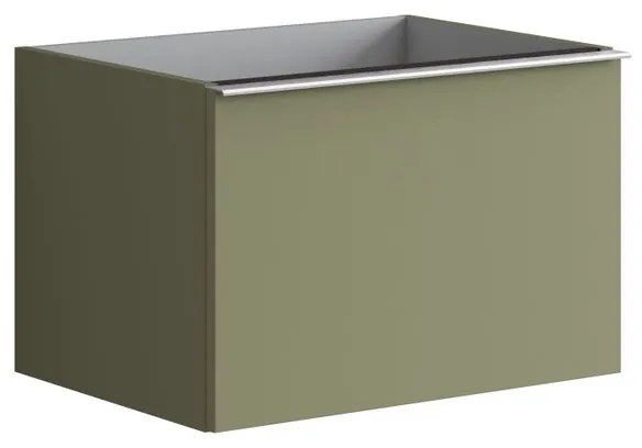 Mobile da bagno sotto lavabo Pixel plain verde salvia e maniglia alluminio brillante laccato opaco L 60 x H 40 x P 45.5 cm 1 cassetto, lavabo non incluso