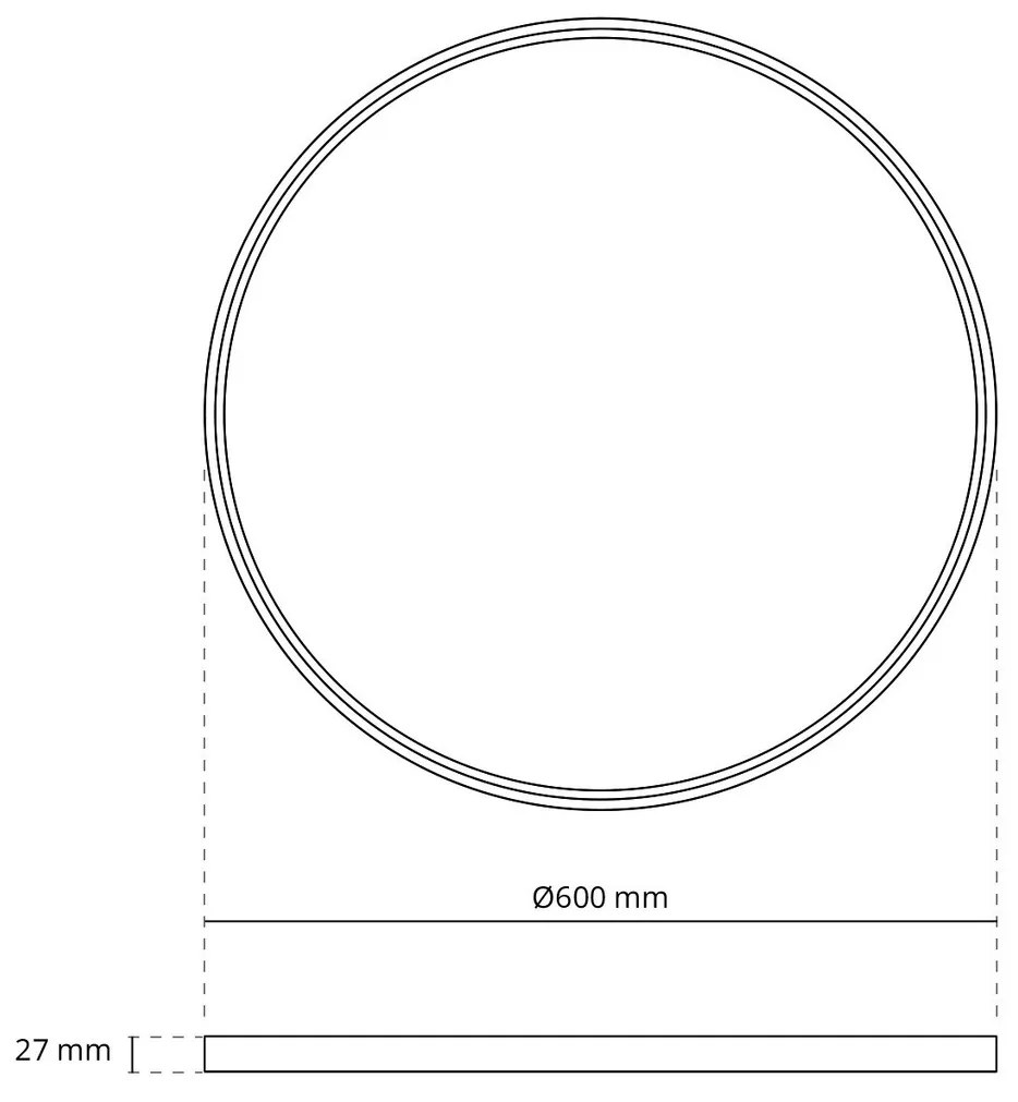 Plafoniera LED Rotonda 50W Slim CCT Ø600mm IP20 - Bianca