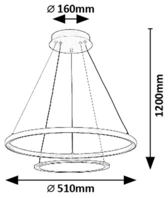 Rabalux 72040 - Lampadario a sospensione con filo LED dimmerabile JASERO LED/42W/230V 3000-6500K + +TC