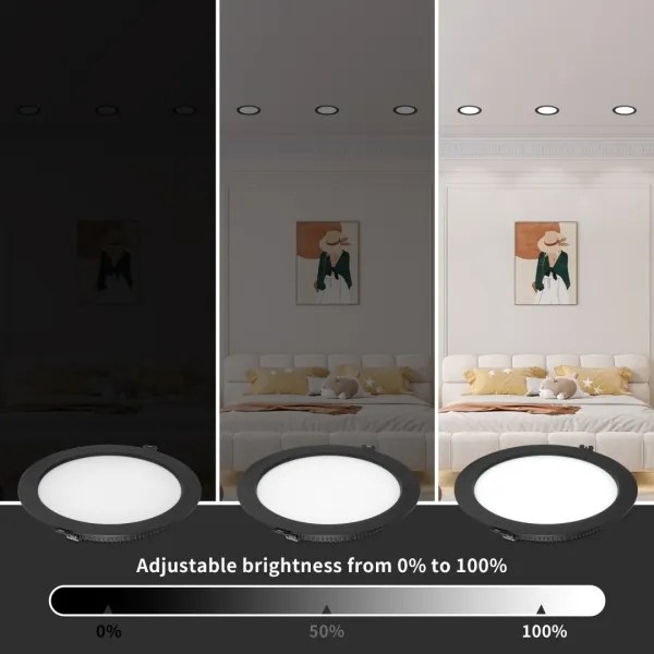 Immax NEO 07295L - Downlight LED da incasso dimmerabile, 36 W, 230 V, Wi‑Fi, Ø 23 cm, bianco