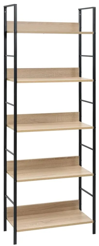 Scaffale Libri 5 Ripiani Rovere 60x27,6x158,5 Legno Multistrato /