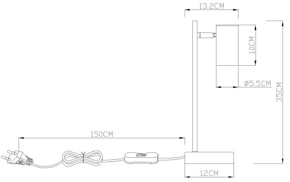Globo 57911TS - Lampada da tavolo ROBBY 1xGU10/5W/230V grigio/antracite