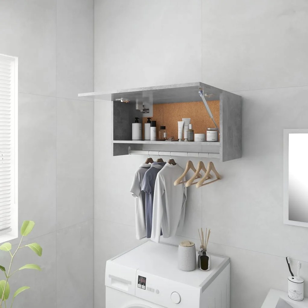 Armadio Grigio Cemento 70x32,5x35 Cm İn Legno Multistrato /