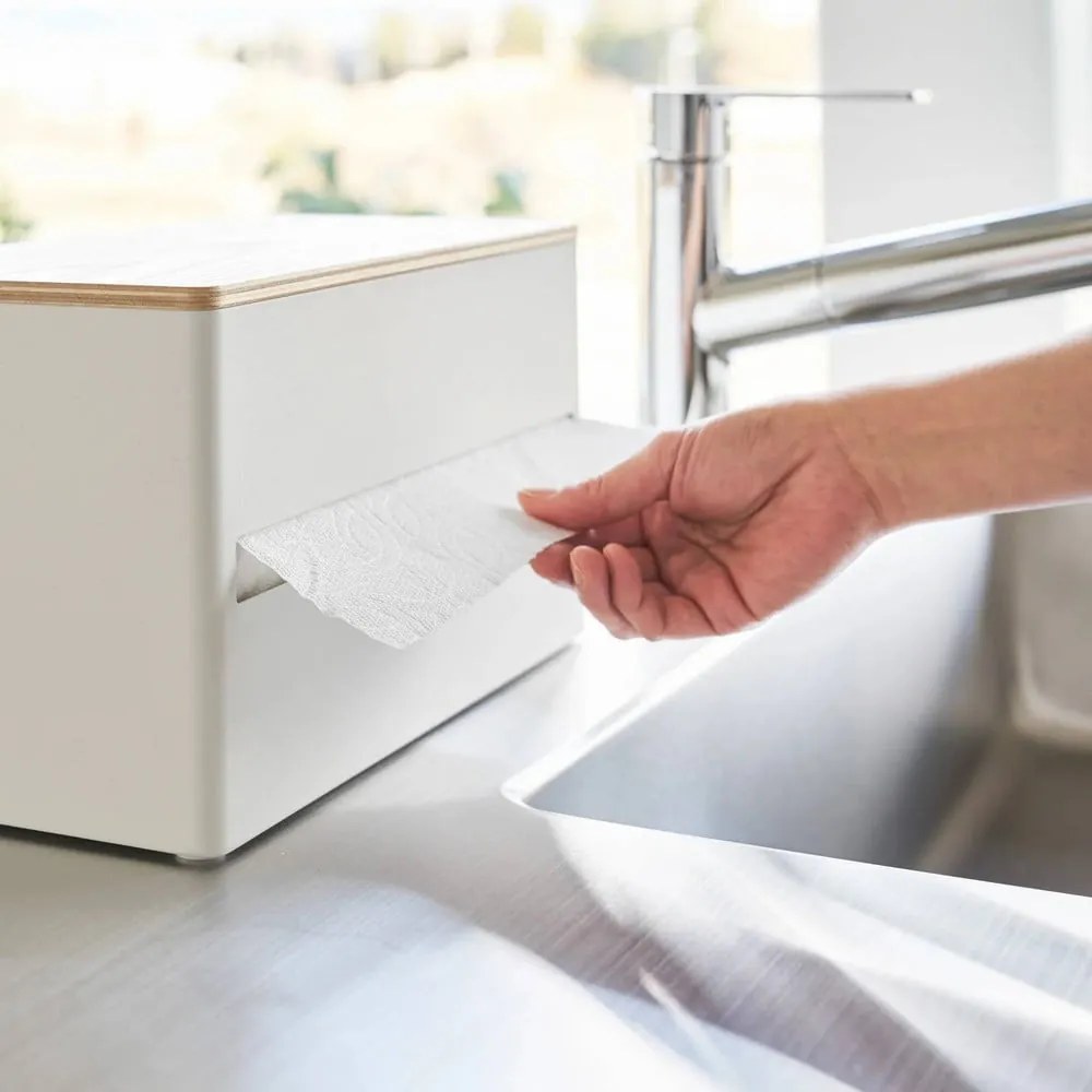 Portarotolo da cucina verticale bianco in metallo Rin – YAMAZAKI