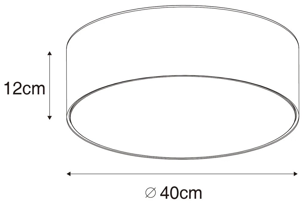 Plafoniera moderna ocra 40 cm con interno dorato - Drum