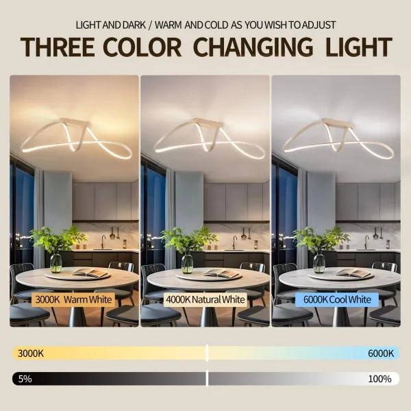 Brilagi-LED Plafoniera dimmerabile TWISTER LED/60W/230V 3000-6000K beige + telecomando