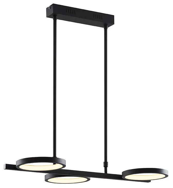 Lampada a sospensione moderna nera con LED dimmerabile a 3 livelli 3 luci - Vivé