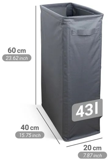 WENKO 71299800 - Cesto portabiancheria SLIM 20x60 cm antracite