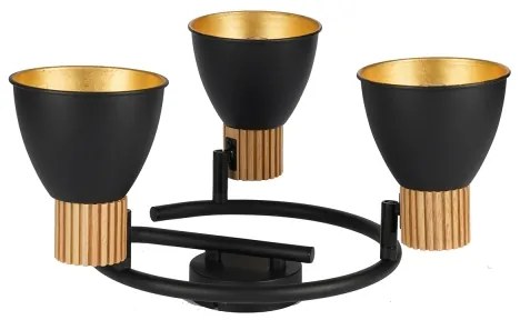 Brilagi - Faretto ODENSE 3xE14/10W/230V legno di caucciù/nero