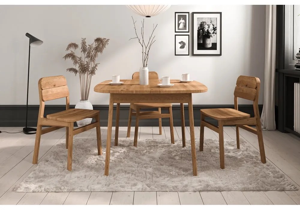 Sedie da pranzo in legno di quercia in colore naturale in set di 2 pezzi Twig - The Beds