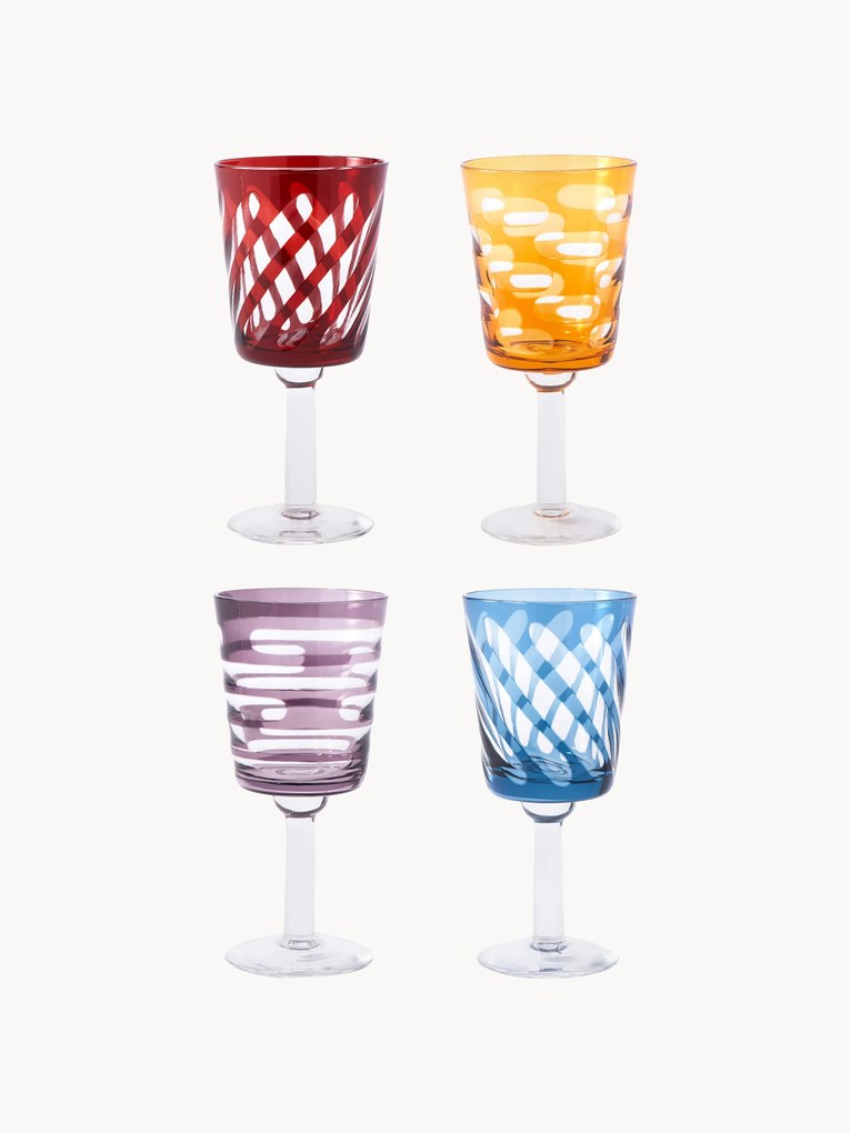 Set di 4 bicchieri da vino Tubular