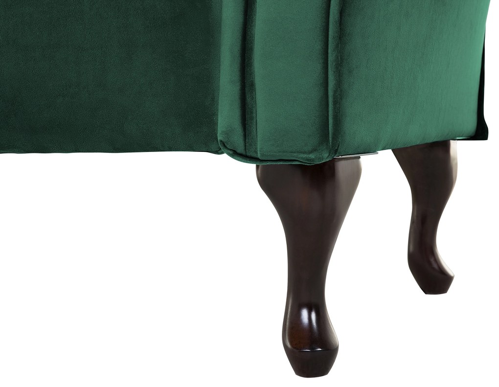 Chaise longue per lato destro in velluto verde scuro LATTES Beliani