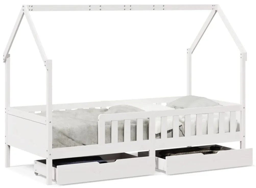 Giroletto per bambini con cassetti 90x190cm legno massello pino